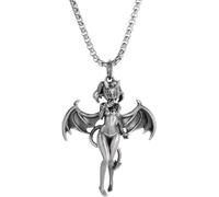 ZIAFRPN Exquis rétro Diable Chauve-Souris Fille Pendentif Collier pour Hommes et Femmes Gothique Hip hop Tendance Punk Bijoux