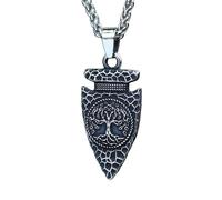 ZIAFRPN Fashion 2024 Gothic Arrow and Tree of Life Collier Pendentif Collier Viking, Collier rétro pour Un Couple Masculin