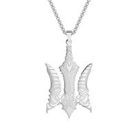 ZIAFRPN Faucon biomécanique Trident Collier jiger Style Faucon médaille Guerrier Pendentif Bijoux à la Mode