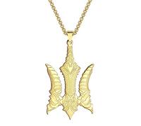 ZIAFRPN Faucon biomécanique Trident Pendentif Collier pour Hommes garçons Guerrier médaillon païen breloque chaîne Bijoux
