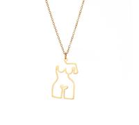 ZIAFRPN Femme Body Pendentif Collier Nu Corps féminin Collier de Perles Art Jewelry Layering Collier pour Femmes