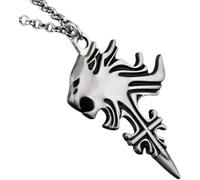 ZIAFRPN Final Fantasy VIII Griever Lion Collier avec pendentif en forme de cœur, chaîne en argent, collection de jeu, 3.5, Acier inoxydable, Ormeau