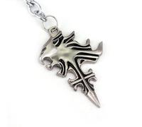 ZIAFRPN Final Fantasy VIII Porte-clés Sleeping Lion Heart Griever Squall Leonhart Tête de Lion Colliers Pendentifs Mode Hommes Femmes Bijoux