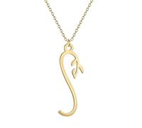 ZIAFRPN Fleur Tige Feuille Botanique Floral Charme Pendentif Collier Bijoux Accessoires Cou Chaîne Collier Cadeaux d’Anniversaire Cadeau