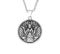 ZIAFRPN Gothique Vintage 316L Anubis Pendentif Collier Biker Mode Dieu de la Mort Colliers pour Hommes Égypte amulette Bijoux félicitations Cadeaux