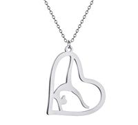 ZIAFRPN Gymnaste Love Gymnastique Femmes Clavicule Collier en Acier Inoxydable pour Hommes Bijoux Tendance Sports Flip Gymnast Cadeaux