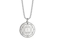 ZIAFRPN Hexagramme Sceau de Salomon Collier Double Face Amulette Protection Richesses Colliers Talisman Bijoux juifs