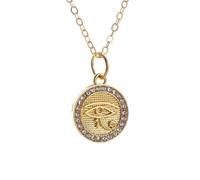 ZIAFRPN Hip Hop Ice Out Oeil d’Horus Rond Médaille Pendentif Collier pour Hommes et Femmes Égyptien Ancien Patron Saint Amulette Bijoux Cadeau félicitations Cadeaux