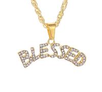 ZIAFRPN Hip Hop Rock Rapper Tendance Alphabet béni Pendentif Collier pour Hommes Femmes Personnalisé Cool Tendance Bijoux Cadeau félicitations Cadeaux