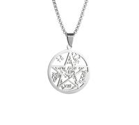 ZIAFRPN Hommes Juif Hébreu Tétragramme Pentagramme Pendentif Collier Israélien Religieux Amulette Bijoux félicitations Cadeaux