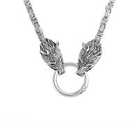 ZIAFRPN Hommes Punk Norse Empire Romain chaîne Collier Noeud Celtique tête de Loup chaîne Pendentif amulette Bijoux félicitations Cadeaux