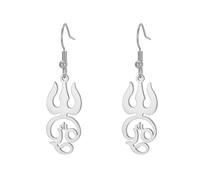 ZIAFRPN Inde Tamoul Om Symbole Pendentif Boucles d’Oreilles Vintage Trident Yoga Shiva Symbole Boucle d’Oreille amulette Bijoux Cadeaux