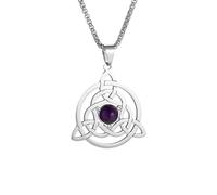 ZIAFRPN Irlandais Celtique Trinité Noeud Pendentif Collier pour Hommes Mode Lucky Amulette Style Ethnique Bijoux félicitations Cadeaux