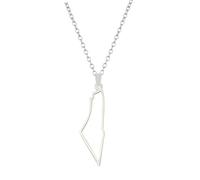 ZIAFRPN Israël Palestine Carte Pendentif Collier pour Femmes Hollow Mountain Mode Ras de Cou Fête Bijoux Cadeau