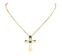 ZIAFRPN Je t’Aime Projection Croix Pendentif Collier pour Femmes Hommes Chaîne en Acier Inoxydable Couple Cadeau Bijoux 7431-QKC