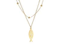 ZIAFRPN Jésus Poisson Ichthys Symbole Collier Cadeaux Amulette de l’Amitié et de l’Amour Bijoux