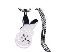 ZIAFRPN Kpop Lil Peep Love Rabbit Triste pour l’Amour Collier en Acier Inoxydable Colliers Bijoux Collier Fans Cadeau N4209S01