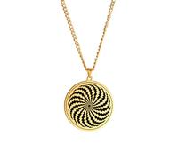 ZIAFRPN L’Illusion de l’amulette Pendentif Collier hypnose géométrique Talisman Bijoux Cadeau pour Hommes Femmes