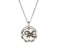 ZIAFRPN La clé de Salomon Rond Pendentif Collier Le Saint cinquième Pentacle Vintage Colliers Scorpion amulette Bijoux Cadeau de fête