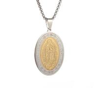ZIAFRPN Le de Guadalupe médaille Religieuse médaille Ovale Pendentif Collier Un Cadeau commémoratif pour la Femme d’Une mère félicitations Cadeaux