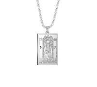 ZIAFRPN Les Arcanes Majeurs Cartes de Tarot Amulette Vintage Pendentif Colliers Boîte Chaîne Hommes Bijoux Doré Noir