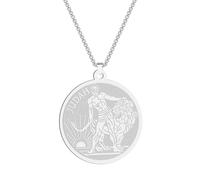 ZIAFRPN Lion juif de Judah Pendentif Collier pour Hommes Femmes pièce de Monnaie breloque Cou chaîne Esprit Totem Bijoux Hanoucca Cadeau pour Elle