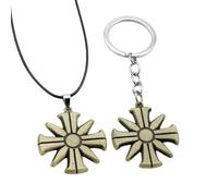 ZIAFRPN Lot de 2 colliers avec pendentif Game Far Cry 5 - Porte-clés en alliage d'acier inoxydable pour femme - Collection attrayante pour Noël, fête, rallye