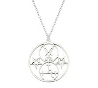 ZIAFRPN Lucifer Lilith Double Sceau Pendentif avec bâtons amulette satanique luciférienne Talisman Collier Cadeaux