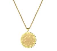 ZIAFRPN Mandala breloque Collier Hommes Femmes plaqué Or Mandala Pendentif chaîne spirituelle Collier Talisman Bijoux