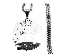 ZIAFRPN Méditation Yoga Collier Acier Inoxydable Arbre de Vie Collier Bijoux Colliers Para Mujer