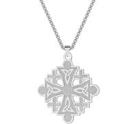 ZIAFRPN Mesdames collier unisexe chien tag chaîne Croix de Jérusalem CZ Pendentif Collier pour hommes et femmes cadeaux de mode