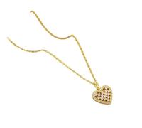 ZIAFRPN Mignon cristal maille coeur pendentif colliers pour les femmes Sweet Female Steel Jewelry Chaîne plaquée