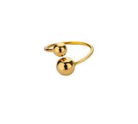 ZIAFRPN Minimaliste Perle Ronde Anneaux Ouverts pour Femmes Hommes Couleur Or Double Boule Bague Bijoux De Mariage Accessoires Cadeau Cadeaux De Mode Cadeaux