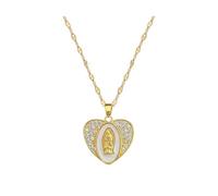 ZIAFRPN Mode Charme en Acier Inoxydable Amour Coeur Coeur Maria Collier Classique Personnalité Fille Soirée Dîner Cadeau Clavicule Chaîne