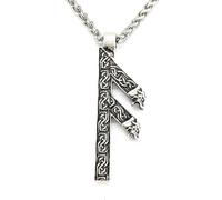 ZIAFRPN Mode Double Faces Viking Loup Amulette Dieu Nordique Ansuz Runes Vintage Collier Hommes Talisman prezzie
