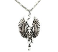 ZIAFRPN Mode Égypte Chat Ailes Bastet Chat Ethnique Mâle Collier Talisman Egyptien Sphinx Jwelry pour Femmes Hommes Amulette prezzie