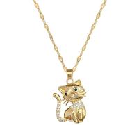 ZIAFRPN Mode exquise Chat aux Yeux Noirs Zircon léger Luxe tempérament Magnifique Collier Femme Polyvalente clavicule chaîne