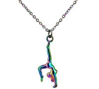 ZIAFRPN Mode Gymnastique Tendance Gymnastique féminine Sport Sportif Gymnaste Colliers pendentifs Cadeaux de fête Collier Fille Cadeau pour la fête Collier