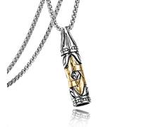 ZIAFRPN Mode Israël Bat Mitzvah Cadeau Hanoukka Juif Etoile de David Collier Hommes Six-Branches Star Bullet Collier pour Hommes prezzie