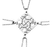 ZIAFRPN Mode Meilleurs Amis Pendentifs 4 Pièces Colliers Colliers Collier Amitié Éternelle Collier Amour Creux Cadeau pour Ami