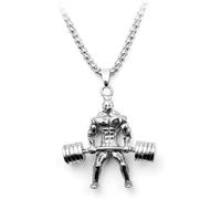 ZIAFRPN Mode Musculation Esprit Inspirer Haltérophilie Haltère Haltère Muscle Homme Pendentif Collier Bijoux