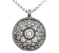 ZIAFRPN Mode Om Yoga Pendentif Lotus Fleur Collier Sorcellerie Femmes Indien Ethnique sans Cou Femmes Prezzie