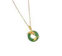ZIAFRPN Mode Paix Boucle Collier Personnalité Légère Style Polyvalent Breloque Lotus Couple Pendentif Clavicule Chaîne