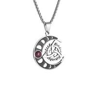 ZIAFRPN Mode Pendentif Celtique de Lune élégant Sorcellerie Collier de nœud de sorcière pour Hommes Charme de personnalité Amulette Bijou