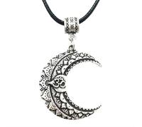 ZIAFRPN Mode Pendentif de Lune Om Collier de Yoga Mandala Fleur de Lotus Sorcellerie