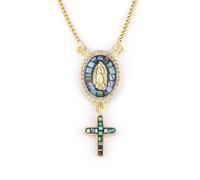 ZIAFRPN Mode Plaqué Or Croix Forme Pendentif Collier pour Femmes Hommes Charme Femme Bijoux Cadeau
