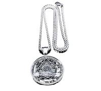 ZIAFRPN Mode Rétro Sept Anges Médailles en Acier Inoxydable Verre Collier Talisman Bijoux