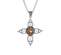 ZIAFRPN Mode rétro style ethnique noué jaune zircon pendentif collier pour femmes soirée bijoux filles cadeau