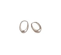 ZIAFRPN Mode Simple Couleur Argent Boucles D’Oreilles pour Femmes Fille Cercle Rond Minimaliste Boucles D’Oreilles Partie en Forme de C Classique Bijoux Cadeaux