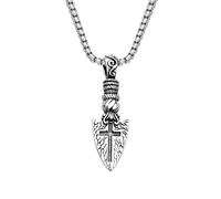 ZIAFRPN Mode Viking Lance Pendentif Collier Hommes Vintage Punk Croix Flèche Pendentif pour Mâle Viking Bijoux Accessoires